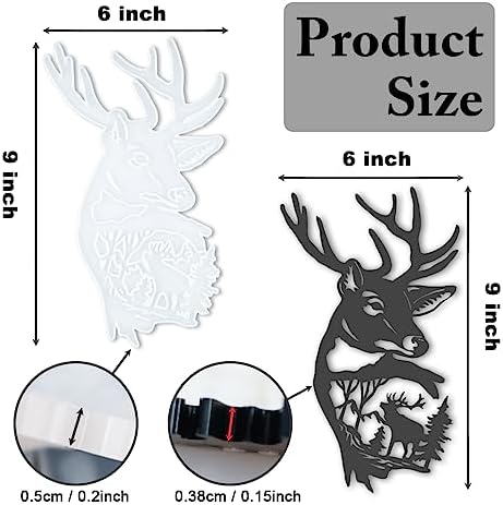 Deer Wall Decor Resin Silicone Mold, Deer Antlers Head Epoxy Casting Mold for Wall Hanging Mount Decor, DIY Door Wall Art Home Party Unique Decoration