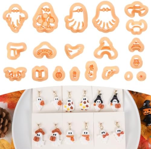 Puocaon Halloween Ghost Polymer Clay Cutters for Jewelry Earring Making