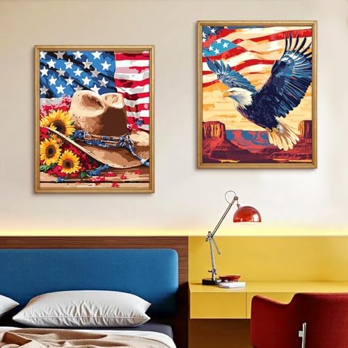 Yunnuo Paint by Numbers Kit for Adults 16x20 in,Bald Eagle in National Park