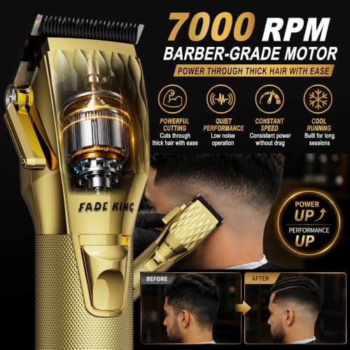 FADEKING Professional Hair Clippers for Men, Cordless Clipper & Trimmer Kit