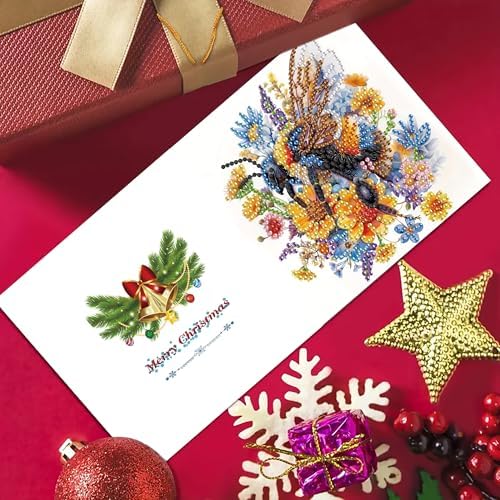 MaiYiYi 6 Pack DIY Bee Diamond Art Painting Greeting Cards