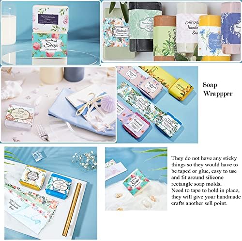 PH PandaHall 90pcs Soap Packaging Paper Mandela Floral, 9 Styles Soap Wrapper Soap Wrap Paper Tape Vertical Soap Paper Tag Soap Sleeves Covers for Homemade Soap Bar Packaging, 8.2 Inch Long