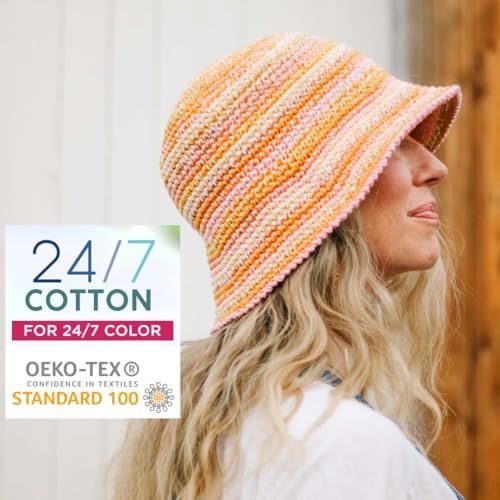 Lion Brand Yarn, 24/7 Cotton Yarn, White, 3 Pack
