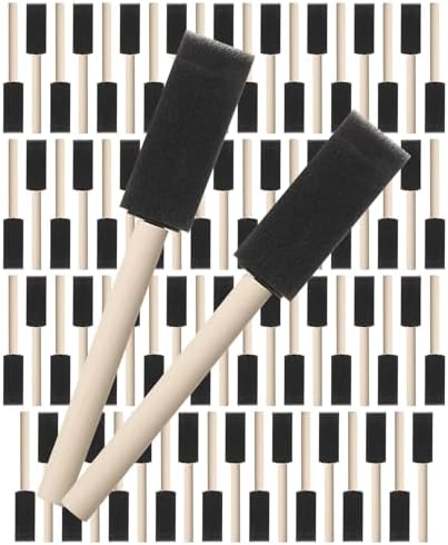 Bates- Foam Paint Brushes, 1", 75 Pack, Black Sponge Brushes for Painting, Sponge Paint Brush