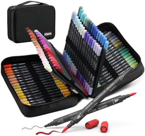 KEMYR Markers for Adult Coloring Books No Bleeding,100 Colors by Number