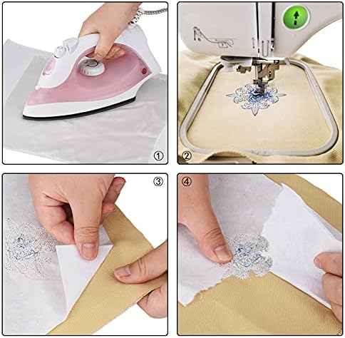 Simthread Fusible Tear Away Stabilizer Backing - 1.8 Ounces Medium Weight 12" x 20M/Roll (21.8Y) for Machine Embroidery