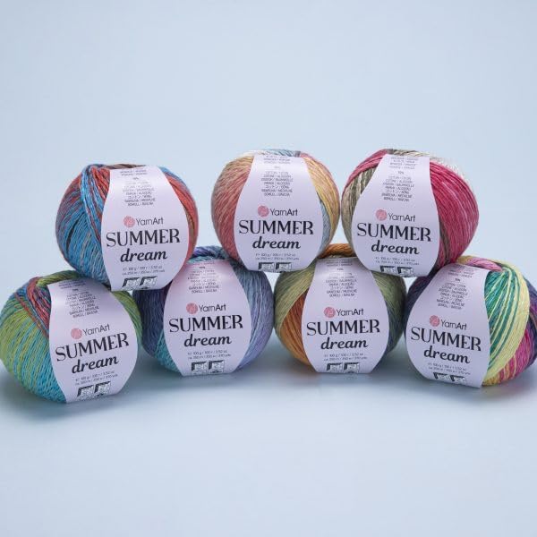 YarnArt Summer Dream Yarn 383 yd Fine Cotton Viscose, 70% Cotton 30% Viscose, Lightweight Knitting Yarn, Crochet Yarn for Summer Tops, Shawls, Cardigans, Baby Clothes & Accessories (4314, Pack of 1)