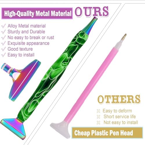Diamond Painting Pens, “Classic Wax Stylus” Diamond Art Pen, Gem Painting Tools Accessories, Gem Art Pen with Metal Tips for 5D Craft Nail