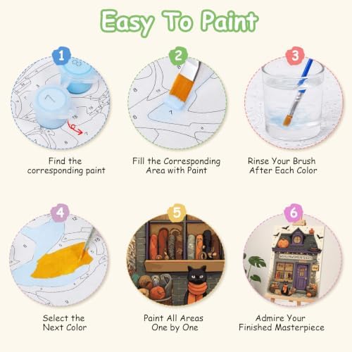 Spandrel Ghost Paint by Number Kits Floral for Adults, Halloween Paint by Number Kits on Canvas Daisy Flower, DIY Acrylic Oil Painting by Numbers Gitfs for Home Wall Decor, 8x12in
