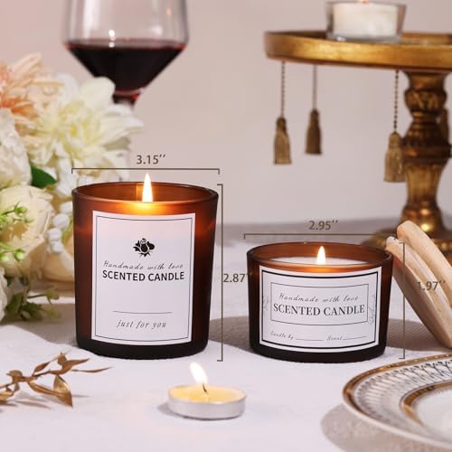 Forsted Amber Candle Jars with Lids, 16 Pcs Containers for Making Candles
