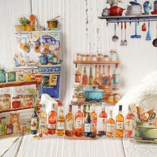 120Pcs Iandscape Stickers for Scrapbooking,Self-Adhesive Transparent Iandscape Stickers Scrapbook Supplies Journaling Supplies for Adult Card Making Letters DIY Water Bottle Cards Decoration