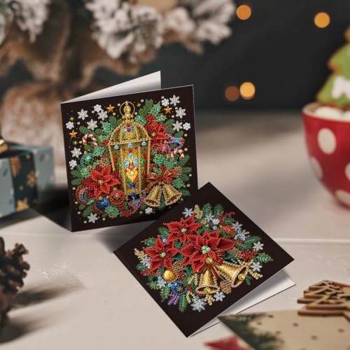 POETRYDRAW DIY Diamond Art Painting Greeting Card Kit, Creative Craft Set for Card Making，Christmas