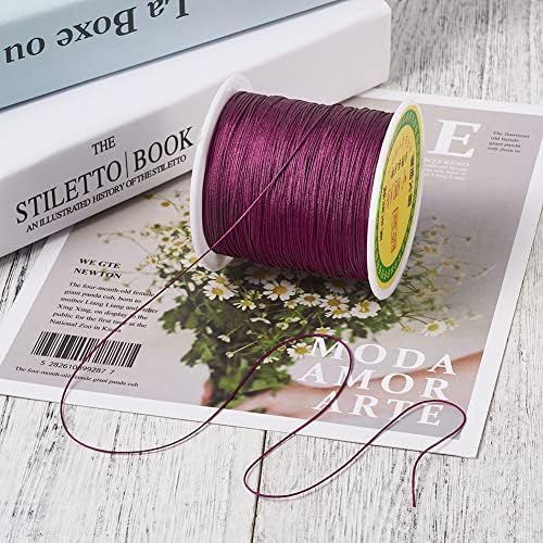 150 Yards 0.5mm Braided Nylon Crafting Thread Chinese Knotting Beading String Macrame Cord Rope for Necklace Bracelet Jewelry Craft Making, Purple