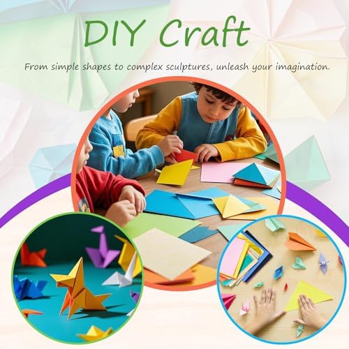100 Sheets Origami Paper, 20x20 cm/8 Inch Large Origami Paper Double Sided(70gsm), 20 Colors, Perfect for Kids DIY School Arts Crafts Projects Children Adults