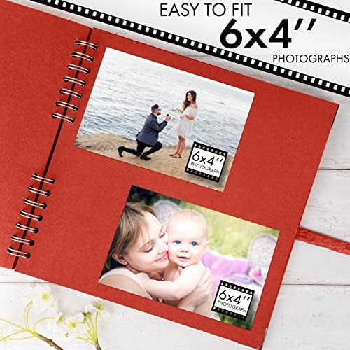Bstorify 10 x 10 Inches Scrapbook Album 70 Pages Red | Hardcover with Thick 200 GSM Kraft Paper, Ideal for Your Scrapbooking Albums, Art & Craft Projects (Red, 10 x 10 Inch)