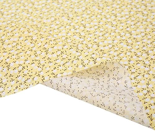 Cotton Fabric DIY Making Supplies Quilting Patchwork Fabric Fat Quarter Bundles DIY for Quilting Cotton Patchwork Cushions (Yellow, 20" x 20")