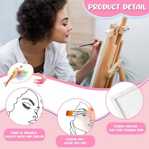 Sherr 20 Pcs Pre Drawn Canvas Afro Queen for Painting for Adults, Vivid