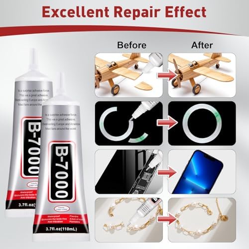 3 PCS 110ml B7000 Rhinestone Glue Clear, Bedazzling Glue for Craft, Jewelry