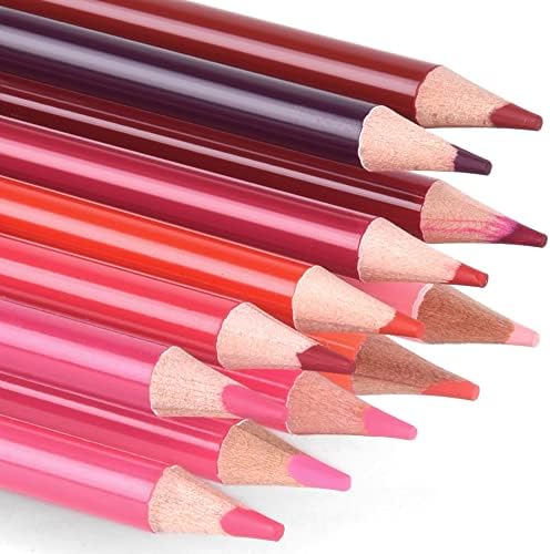 12 Red Colored Pencils Oil Based, Pre-sharpened Wooden Color Pencils Set