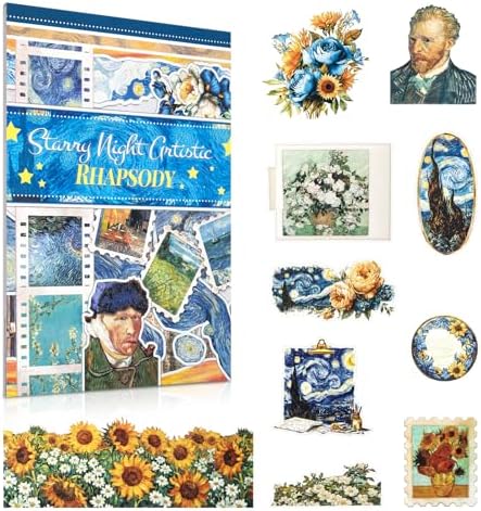 Vintage Art Sticker Book for Scrapbooking Junk Journal, 20 Sheets Collage Kit for Journaling Supplies with Washi PET and Paper Stickers for Adults Teens DIY Crafts, A5 Size