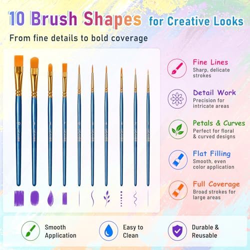 UCANBE 20 Colors Oil-Based Face Body Paint Kit, 10 Brushes & Setting Powder