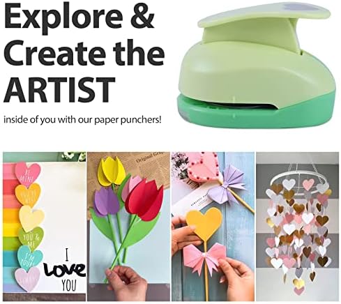 UCEC 2 Inch Heart Hole Punch, Heart Punches for Paper Crafts, Scrapbooking