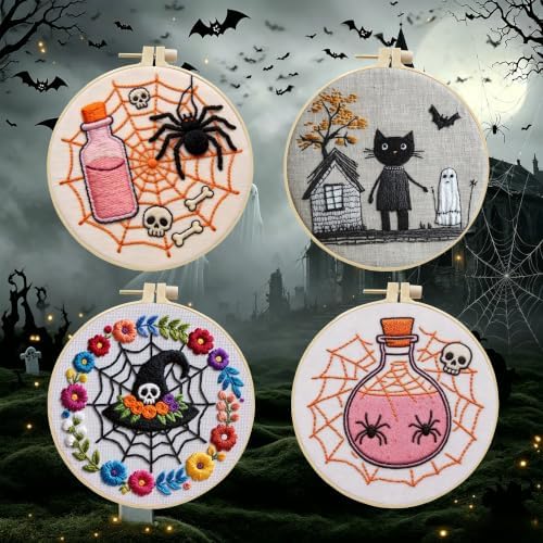 Embroidery Kit for Beginners & Adults with Spider Web Pattern