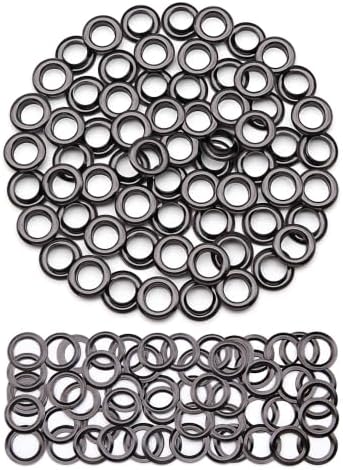 SEMINI 100 Sets 12mm Gunmetal Grommet Eyelet Kit for Fabric Leather Crafts