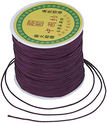 100 Yards 0.8mm Braided Nylon Crafting Thread Chinese Knotting Beading String Macrame Cord Rope for Necklace Bracelet Jewelry Craft Making, Purple