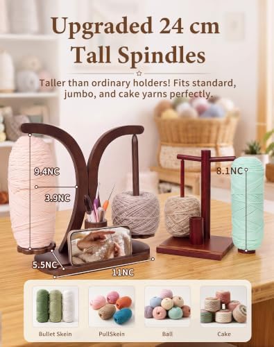 SPEENSUN Tangle-Free Magnetic Double Yarn Holder for Crocheting