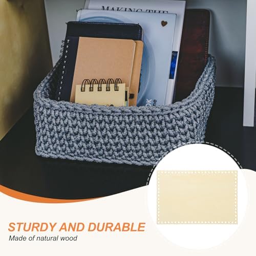 PATIKIL 8 x 12 Inch Crochet Basket Base, 4 Pcs Basket Bottoms Square Wood Base Shaper Bag Making Supplies Weaving Knitting Kit for Crochet Shoulder Bag Handbag Purse Craft