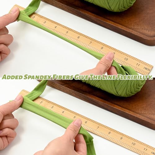 2 Pack Soft Tshirt Crochet Yarn, 800g/228yds High Elastic Hand Knitting Yarns, Thick T Shirt Yarn for Crocheting Bags, Baskets, Cushions, DIY Crafts(2 Lilac)