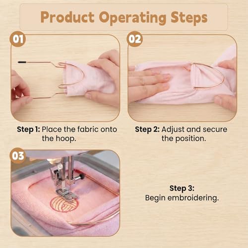 3 Pcs Stainless Steel Sock Embroidery Hoop Set, Universal Embroidery Machine Accessories, Multi Size Fixing Frame for Adult Kids Infant Socks DIY Craft