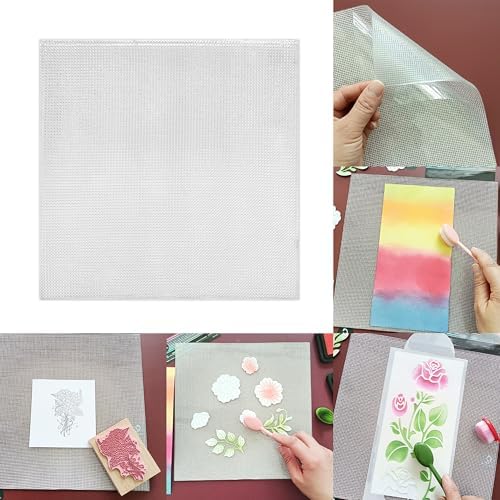 Alinacutle 1pc 9.2in x 9.2in Sticky Mat Stencil Stick Pad Multi-Use Non-Slip Sticky Mats for DIY Art Card Making Hold Your Cards Tock in Place, Easy to Clean Reusable