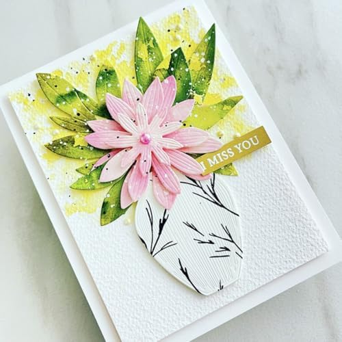 Scrapbooking Die-Cuts, Layer Frame Net Set Metal Cutting Dies for Card Making, Paper Craft Template, Background Embossing Stencils, DIY Album Décor (Flower Set E-14.7x18.3cm)
