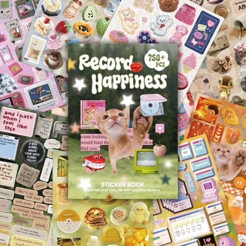 Cute Sticker Book Y2K Vintage Grunge Kawaii Retro Matte Writable Decals