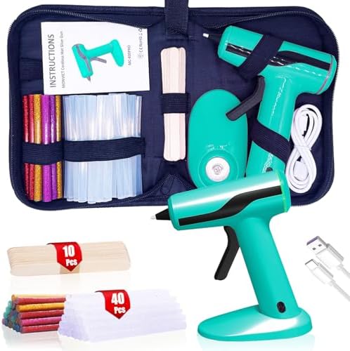 MONVICT Smart Power-Off Cordless Hot Glue Gun, Mini Glue Gun Kit