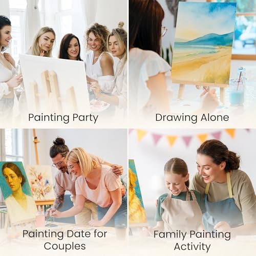4 Painting Kits for Couples' Date Night, Sip and Paint Kit for Adults