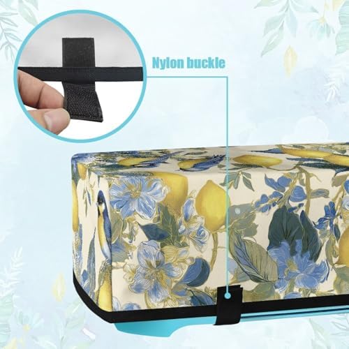 Binienty Padded Dust Cover, Lemon Bird Printed Scrapbooking Die-Cut Machines Protection Covers with Pockets Craft Tool Organizer, Ideal Gifts for Housewife Women Mom