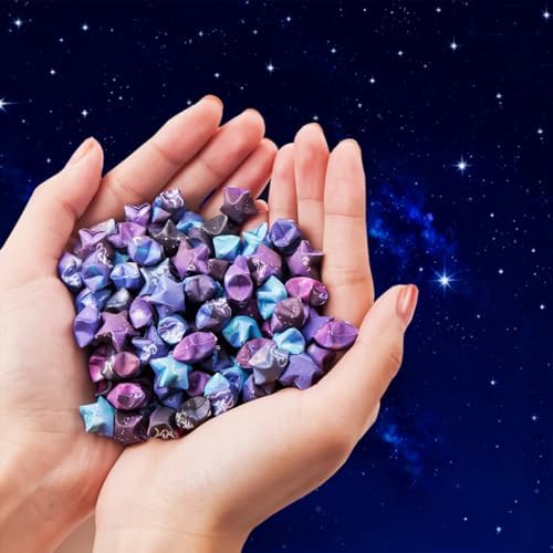 Origami Paper Stars, Colorful Handcraft Origami Lucky Star Paper DIY Paper Arts Creativity Hand Art Crafts (Starry sky gradual change(540) sheets)