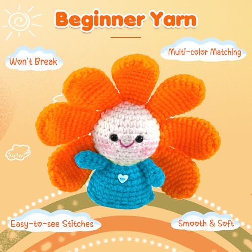 8x50g Beginner Crochet Yarn for Crocheting, 8 Colors Cotton Yarn for Gifts