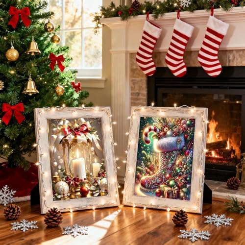 TCDZMYGS 6 Pack Christmas Diamond Art Kits for Adults,Diamond Painting Kits