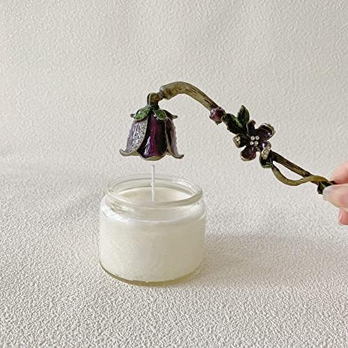 Candle Snuffer, Unique Candle Extinguisher Snuffer, Decorative Candle Extinguisher Metal Candle Tool (Purple)