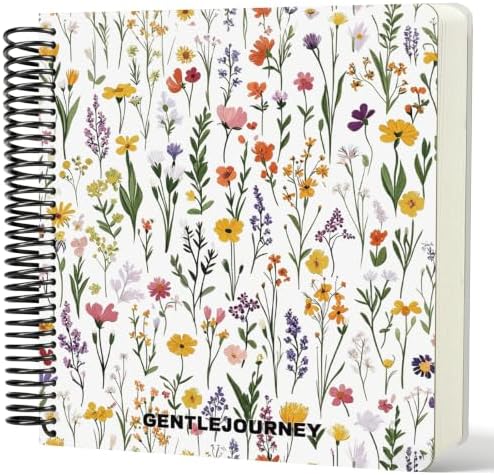 Hardcover Sketchbook,7.2"x8.3"Spiral Bound Drawing Pad,Field Floral