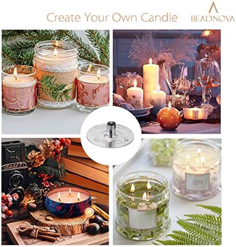 BEADNOVA Candle Wick Base 100pcs Candle Wick Cilps Sustainer Tabs for DIY and Making (12.5mm/ 0.5inch)