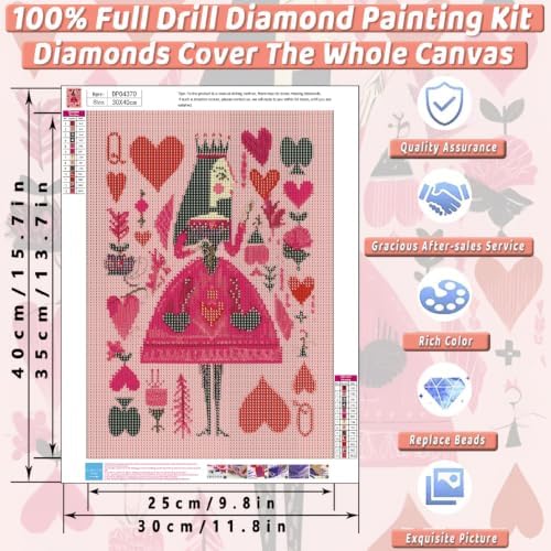 Pink Poker Diamond Art Kits for Adults Diamond Painting Kit for Beginner