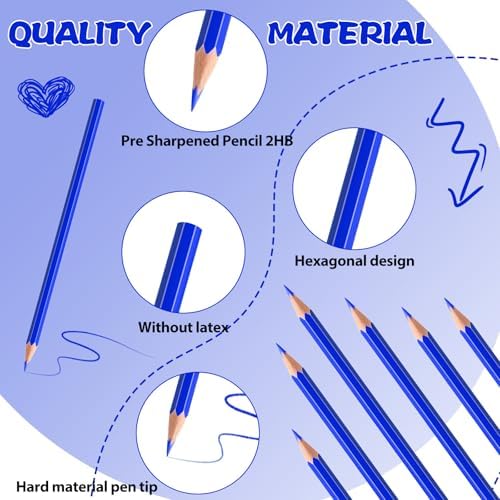 120 Pack Bulk Blue Colored Pencils for Kids, Pre-sharpened Art Pencils Back to School Supplies Set, Drawing Sketching Pencils for Students, Teachers, Classroom