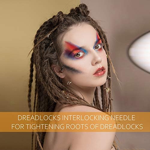WILLBOND 5 Pcs Interlocking Tool for Locs Dreadlock Metal Box,Gold