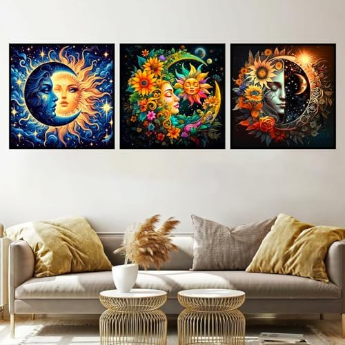 Axquilon 3 Packs Framed Paint by Numbers Kit for Adults 8x8in