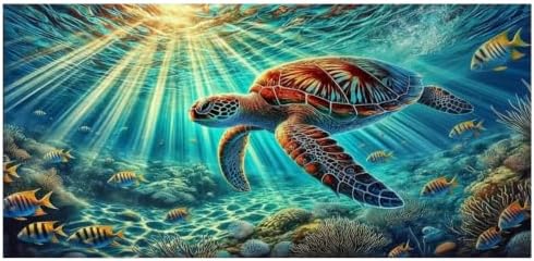 Turtle Underwater Ocean Diamond Painting Kit,Diamond Art kits for Adults